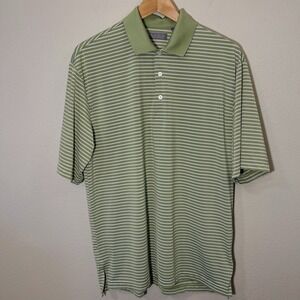 Daniel Cremieux Signature‎ Collection Striped Polo Shirt Golf Green Men's Size M